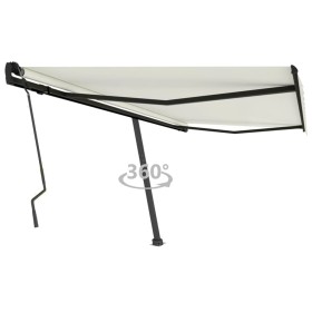 Toldo de pie retráctil manual crema 450x300