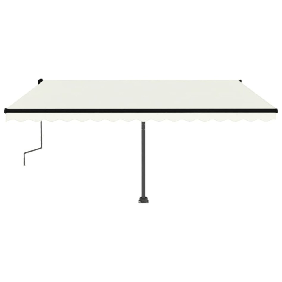 Toldo de pie retráctil manual crema 450x300