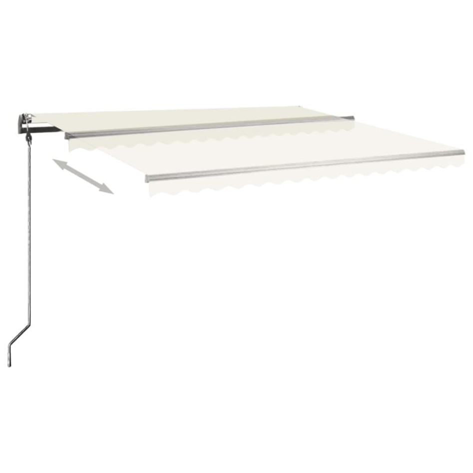 Toldo de pie retráctil manual crema 450x300