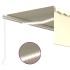 Toldo retráctil manual con persiana y LED crema 4,5x3