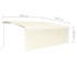 Toldo retráctil manual con persiana y LED crema 4,5x3
