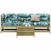 Juego de muebles jardín 4 pzas y cojines madera pino impregnada
