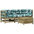Juego de muebles jardín 4 pzas y cojines madera pino