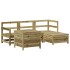Juego de sofás de jardín 5 piezas madera de pino