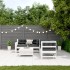 Set muebles jardín 5 pzas con cojines madera maciza pino