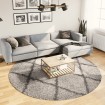 Alfombra de pelo largo moderna beige y antracita Ø 240 cm