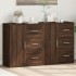 Aparador de madera de ingeniería 2 uds marrón roble 60x31x70