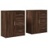 Aparador de madera de ingeniería 2 uds marrón roble 60x31x70