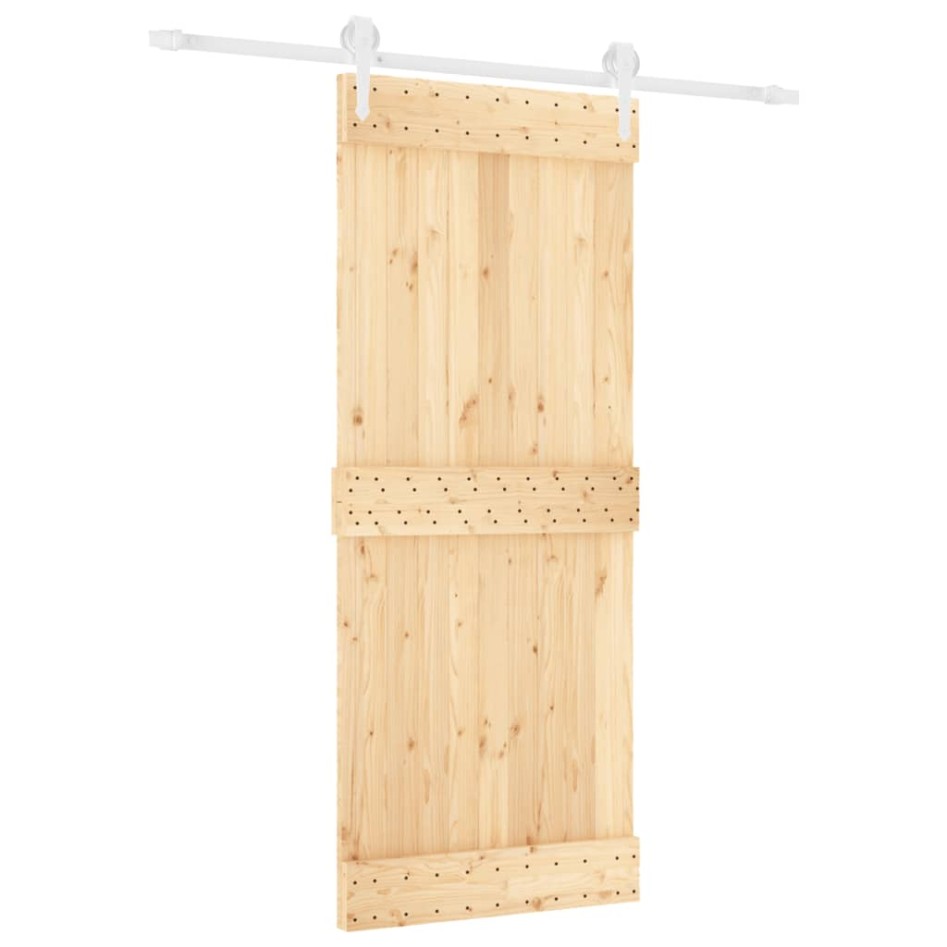 Puerta corredera con herrajes madera maciza de pino 85x210