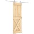 Puerta corredera con herrajes madera maciza de pino 70x210