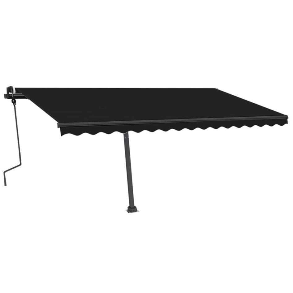 Toldo de pie retráctil manual gris antracita 450x350