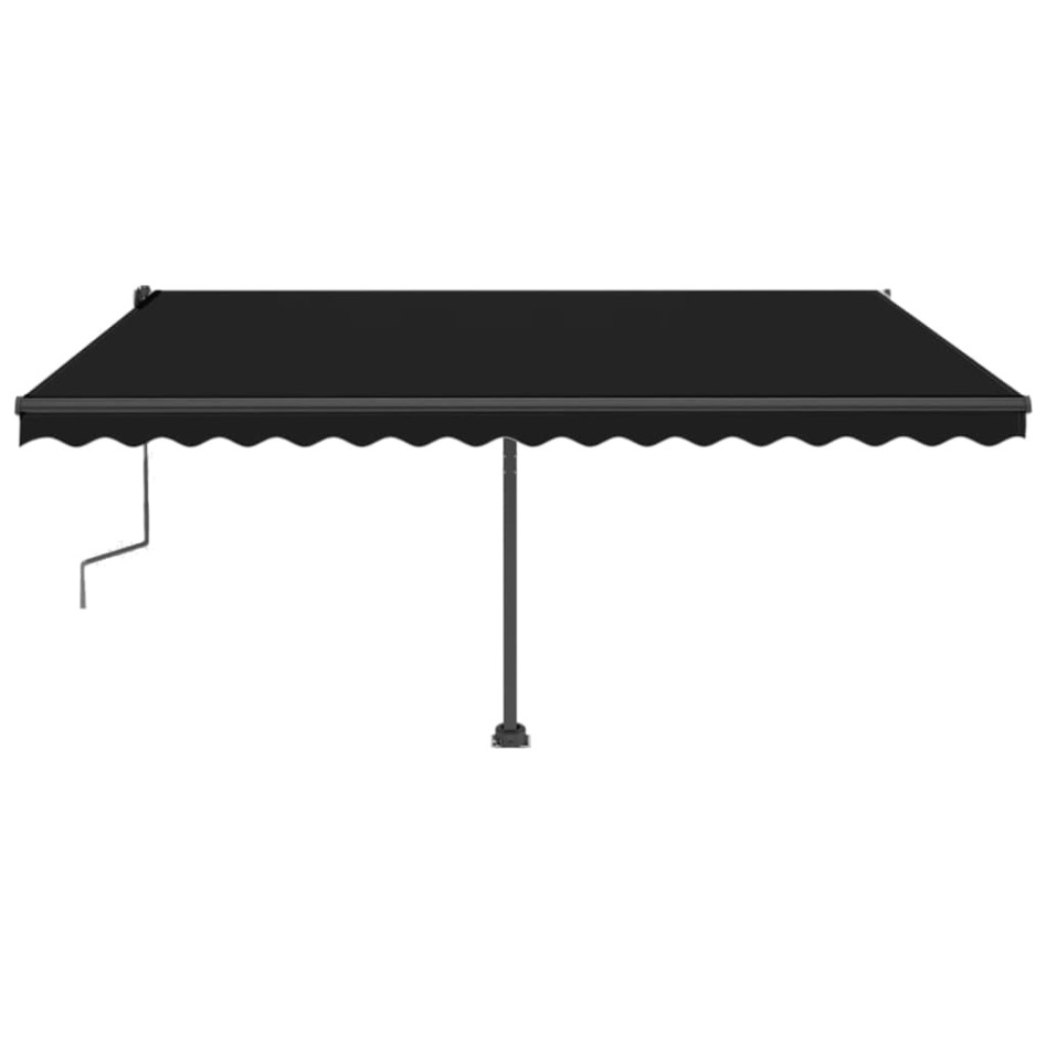 Toldo de pie retráctil manual gris antracita 450x350