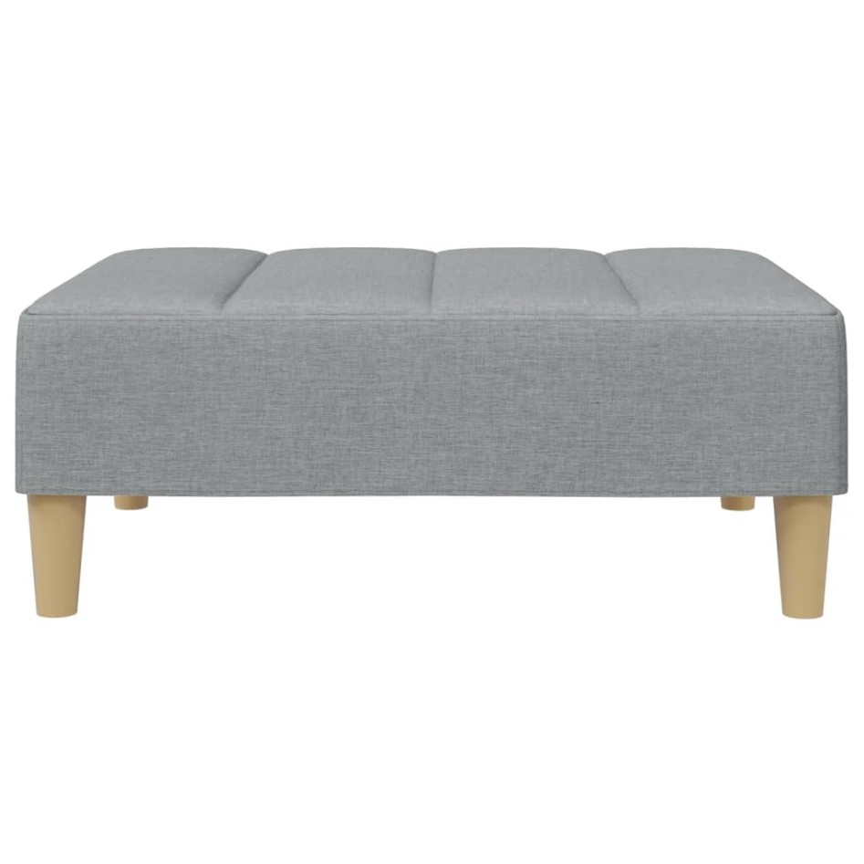 Sofá cama de 2 plazas con taburete tela gris