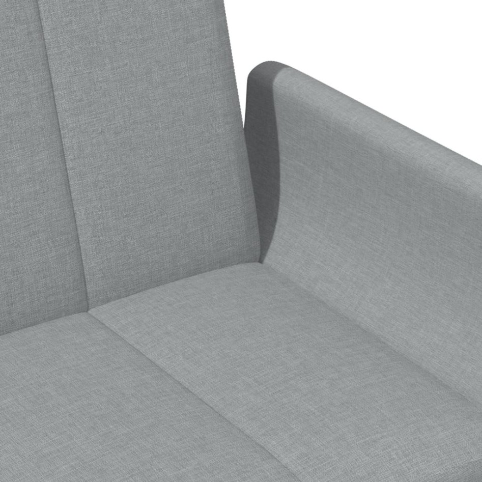 Sofá cama de 2 plazas con taburete tela gris