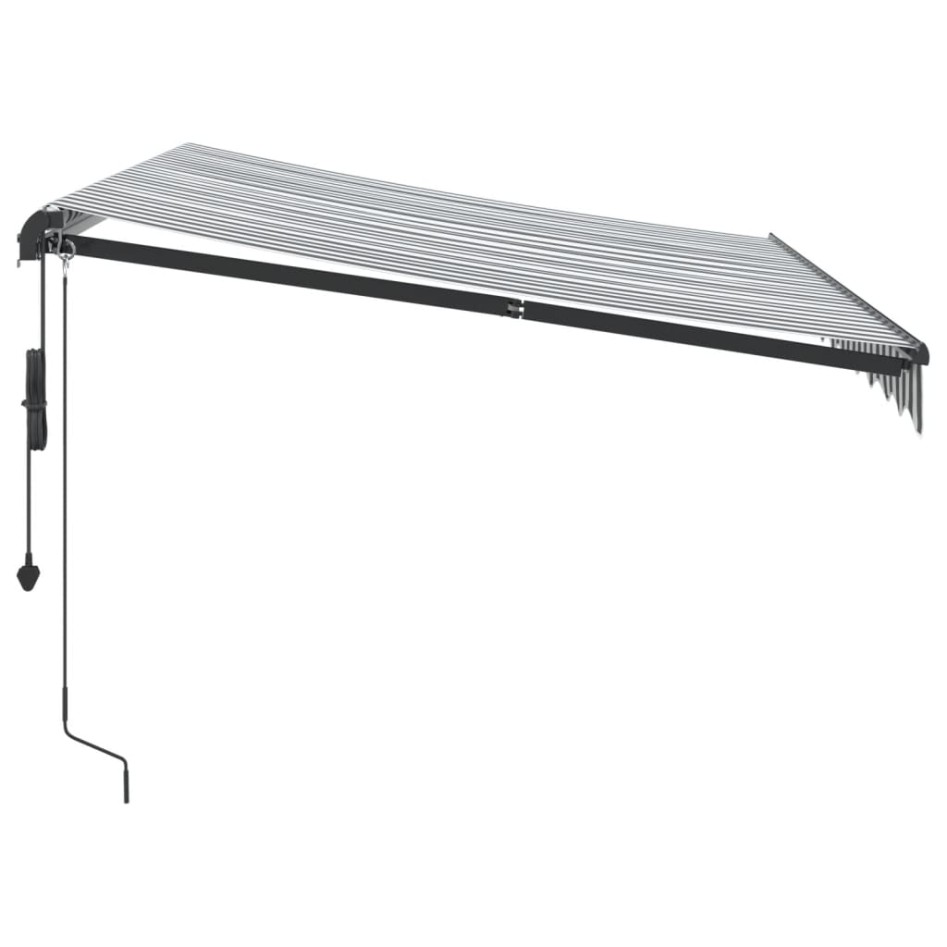 Toldo retráctil automático gris antracita y blanco 300x250