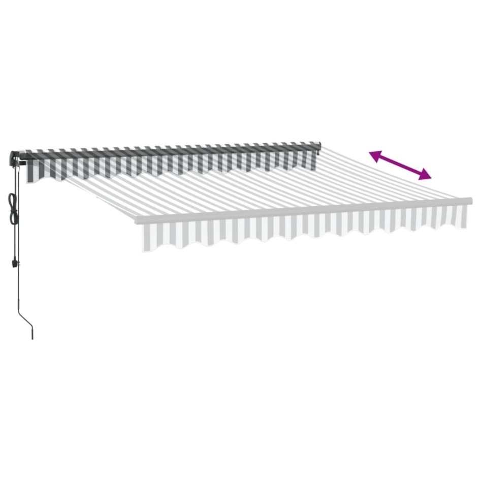 Toldo retráctil automático gris antracita y blanco 300x250