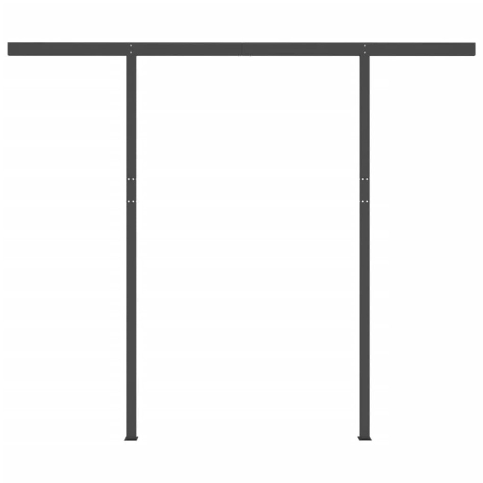 Toldo automático retráctil con postes amarillo y blanco 3x2,5