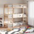 Litera triple de madera maciza de pino 75x190