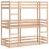 Litera triple de madera maciza de pino 75x190