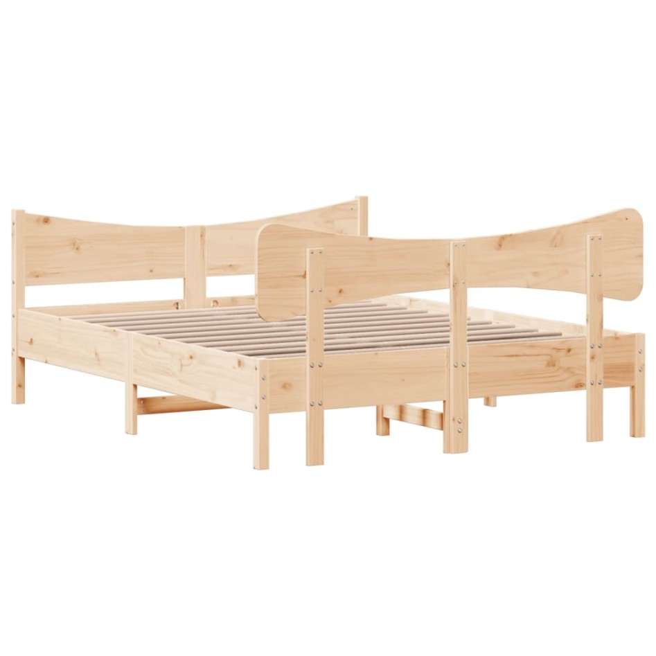 Estructura de cama con cabecero madera maciza pino 160x200