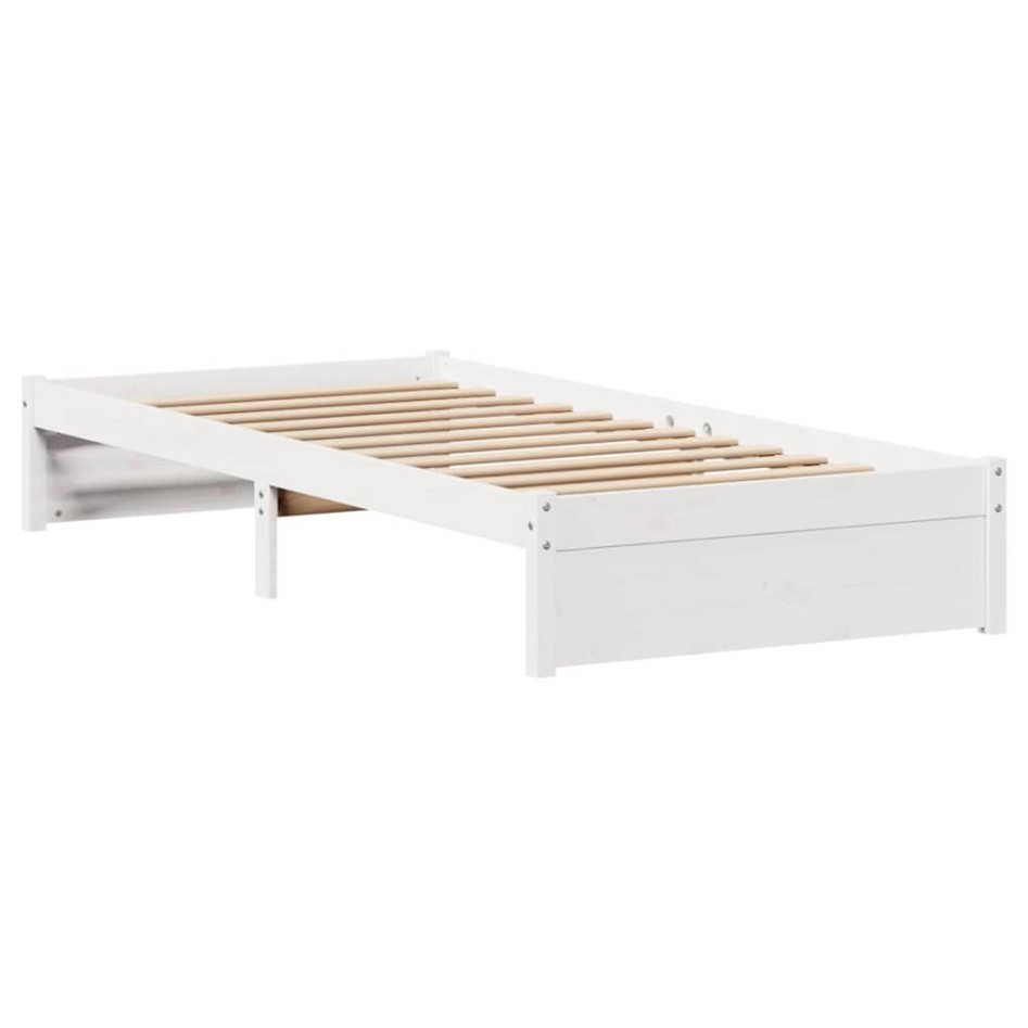 Estructura de cama sin colchón madera maciza blanca 90x190