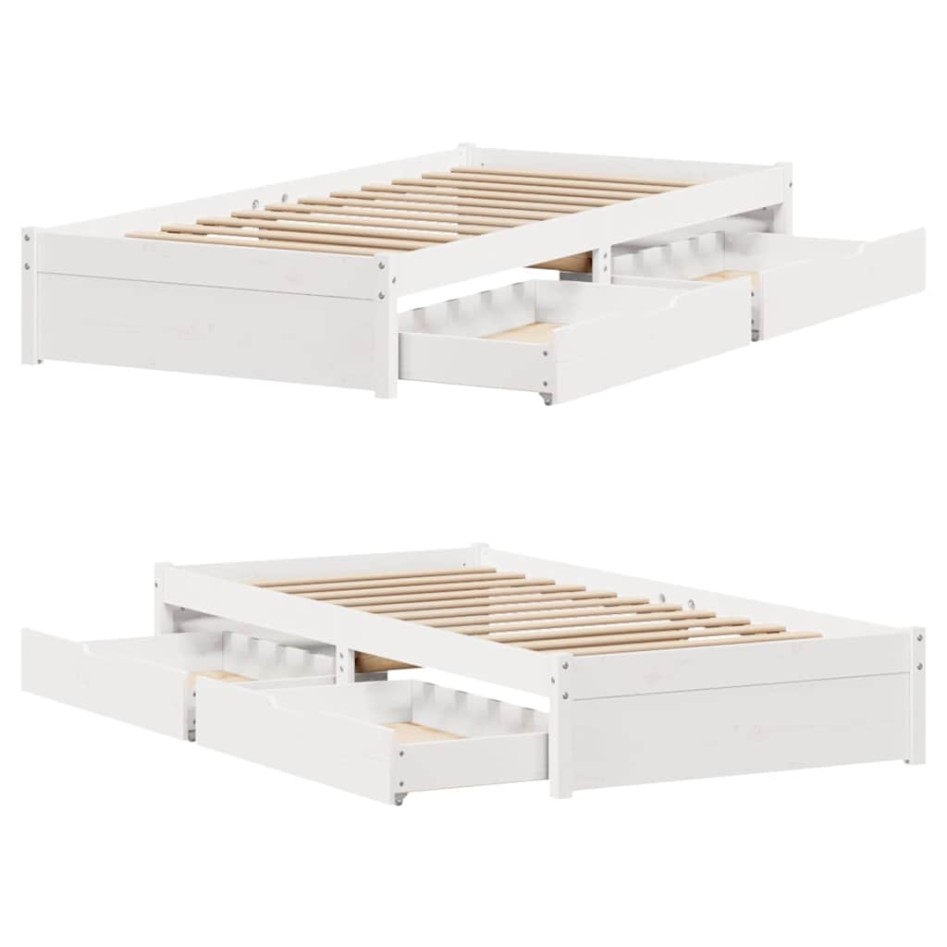 Estructura de cama sin colchón madera maciza blanca 90x190