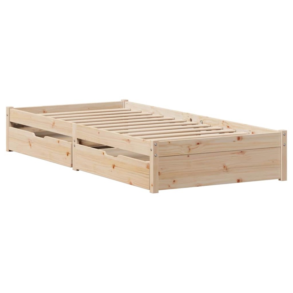 Estructura de cama sin colchón madera maciza de pino 90x200