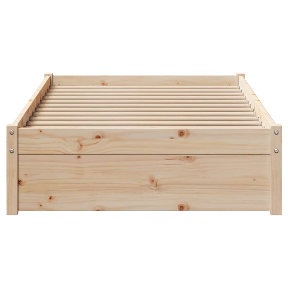 Estructura de cama sin colchón madera maciza de pino 90x200
