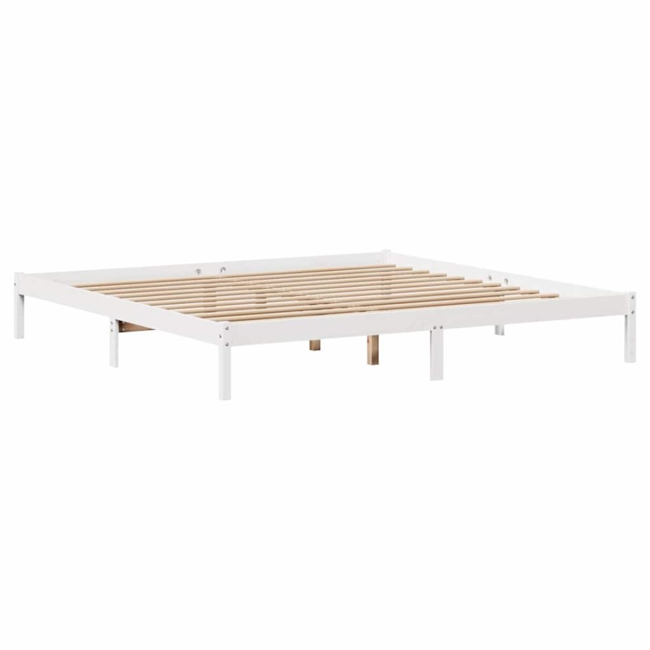 Cama sin colchón madera maciza de pino blanca 180x200
