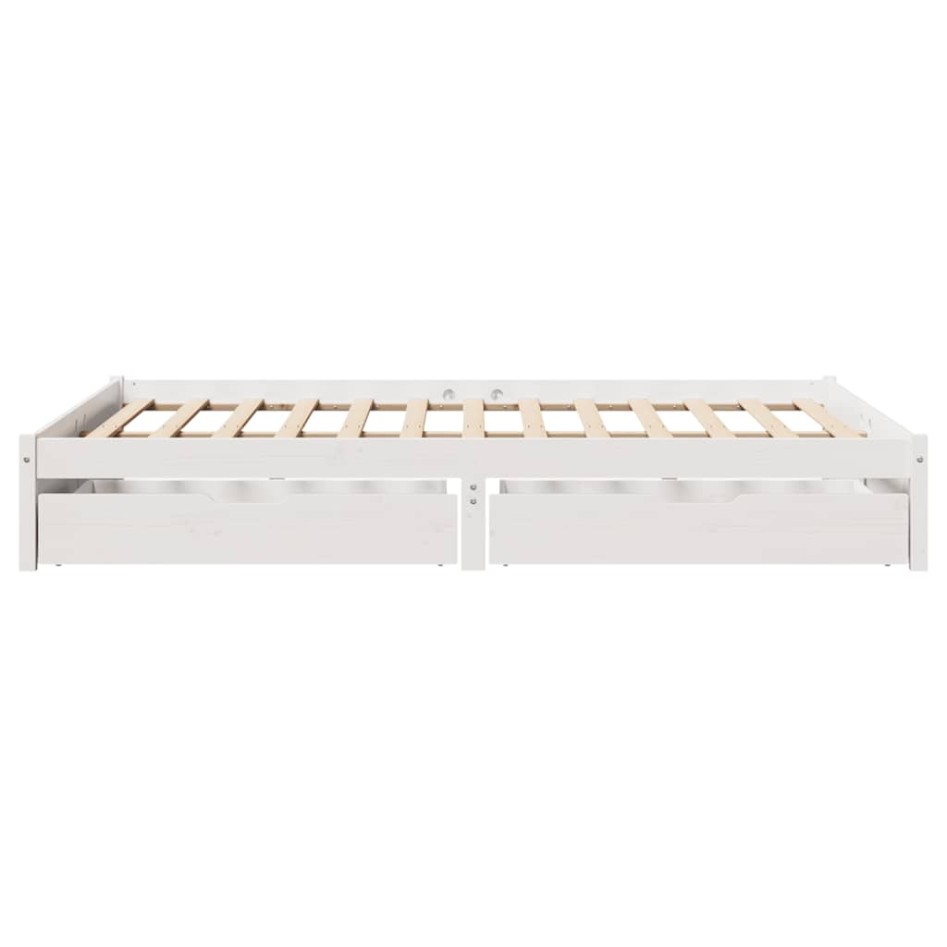 Estructura de cama sin colchón madera de pino blanca 140x200