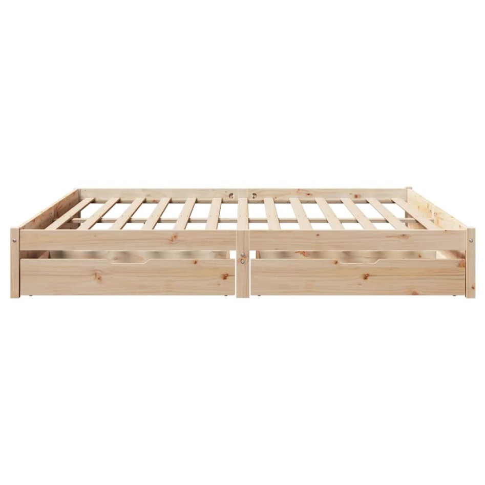 Estructura de cama sin colchón madera maciza de pino 180x200