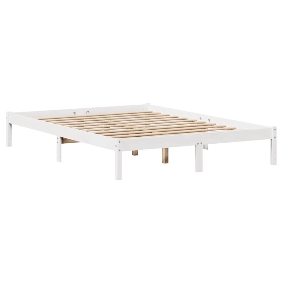 Estructura de cama sin colchón madera de pino blanca 140x190