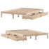 Estructura de cama sin colchón madera de pino maciza 120x200