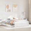 Estructura de cama sin colchón madera de pino blanca 120x200 cm