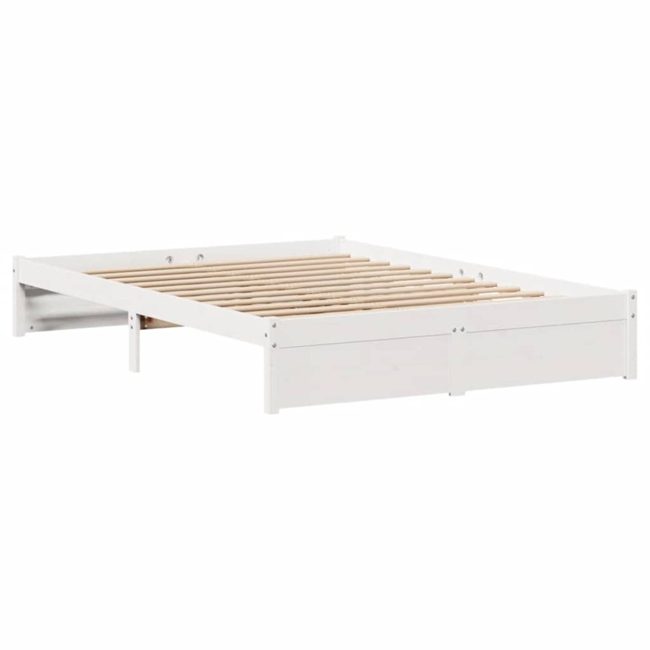 Estructura de cama sin colchón madera de pino blanca 120x200