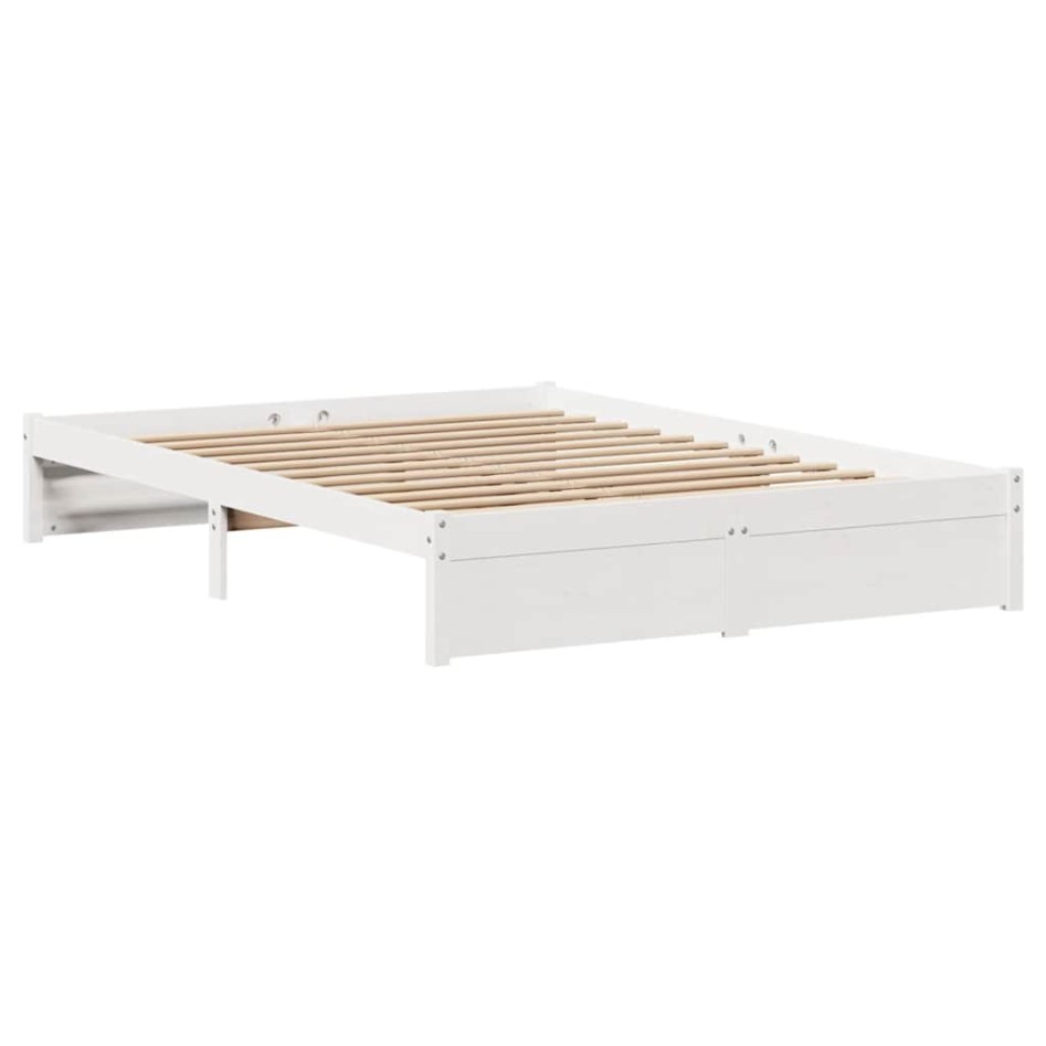 Estructura de cama sin colchón madera de pino blanca 120x200
