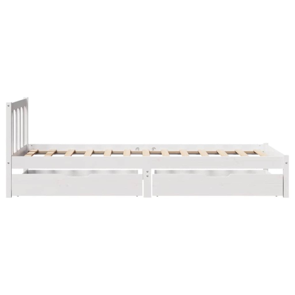 Estructura de cama sin colchón madera maciza blanca 75x190