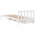 Estructura de cama sin colchón madera maciza blanca 75x190