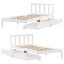 Estructura de cama sin colchón madera maciza blanca 75x190