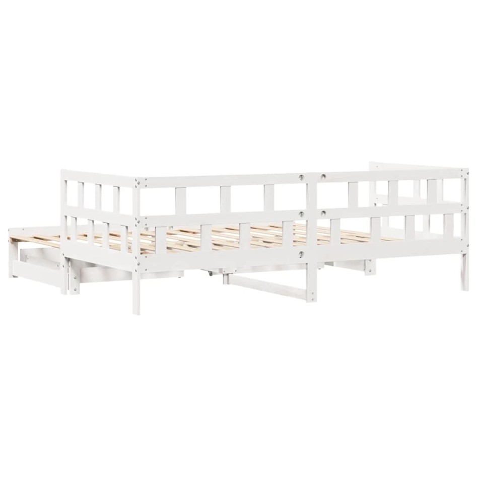 Sofá cama nido con cajones sin colchón blanco 90x200