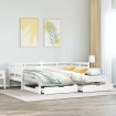 Sofá cama nido con cajones sin colchón blanco 90x190 cm
