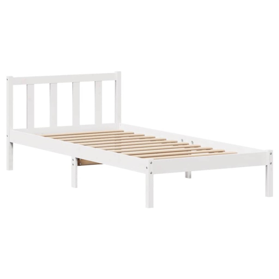 Estructura de cama sin colchón madera maciza blanca 90x190