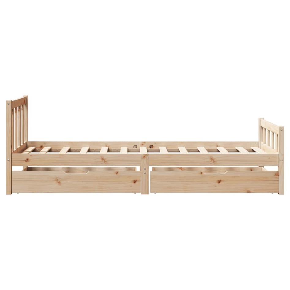 Estructura de cama sin colchón madera maciza de pino 90x190