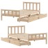 Estructura de cama sin colchón madera maciza de pino 90x190