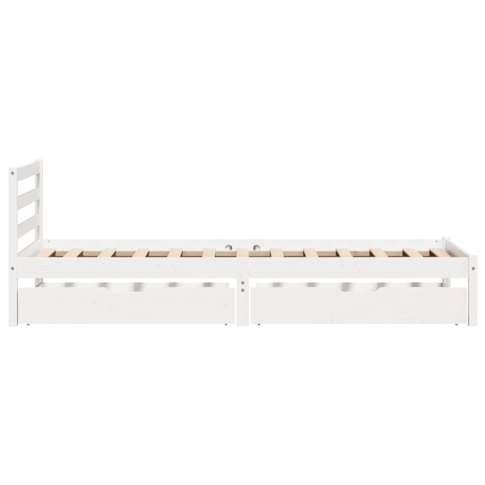 Estructura de cama sin colchón madera maciza blanca 90x190