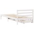 Estructura de cama sin colchón madera maciza blanca 90x190