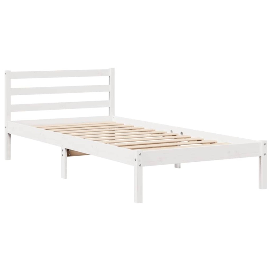 Estructura de cama sin colchón madera maciza blanca 90x190