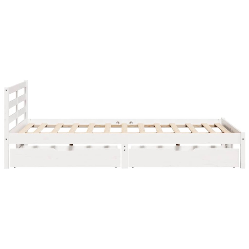 Estructura de cama sin colchón madera de pino blanco 135x190