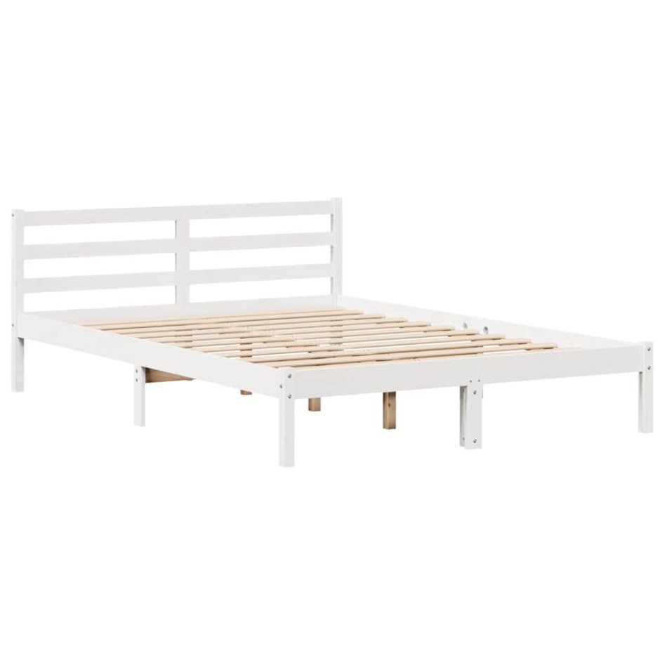 Estructura de cama sin colchón madera de pino blanco 135x190