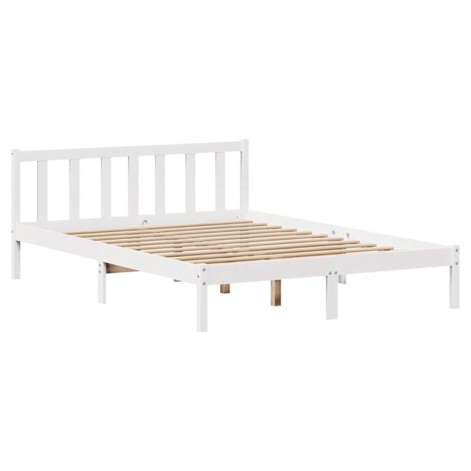 Estructura de cama sin colchón madera de pino blanca 120x200